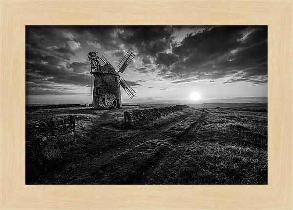 Old Stone Windmill At Sunset