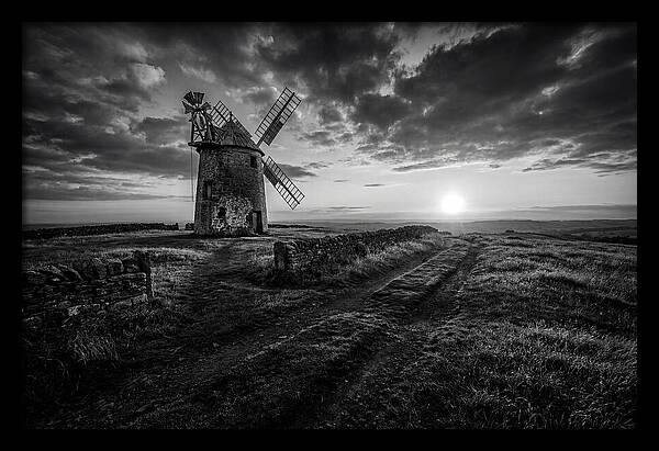 Old Stone Windmill At Sunset