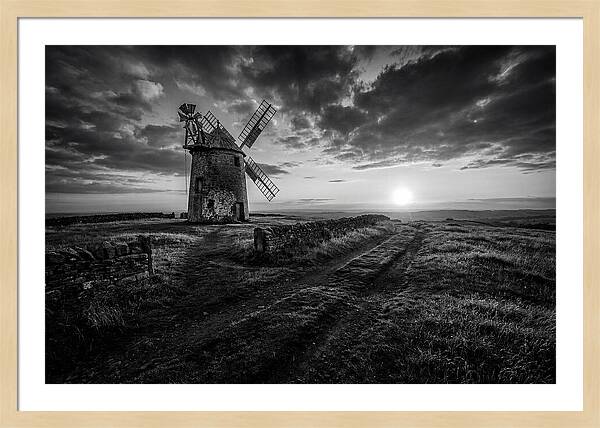Old Stone Windmill At Sunset
