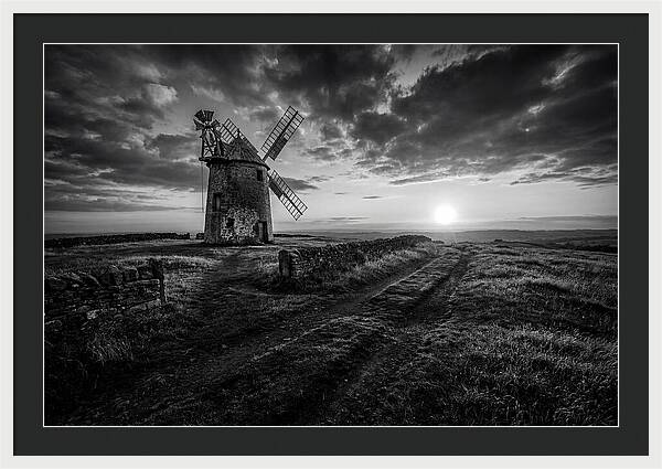 Old Stone Windmill At Sunset