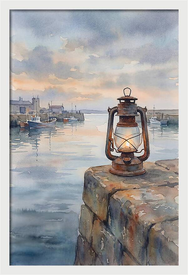 Old Storm Lantern At Dusk