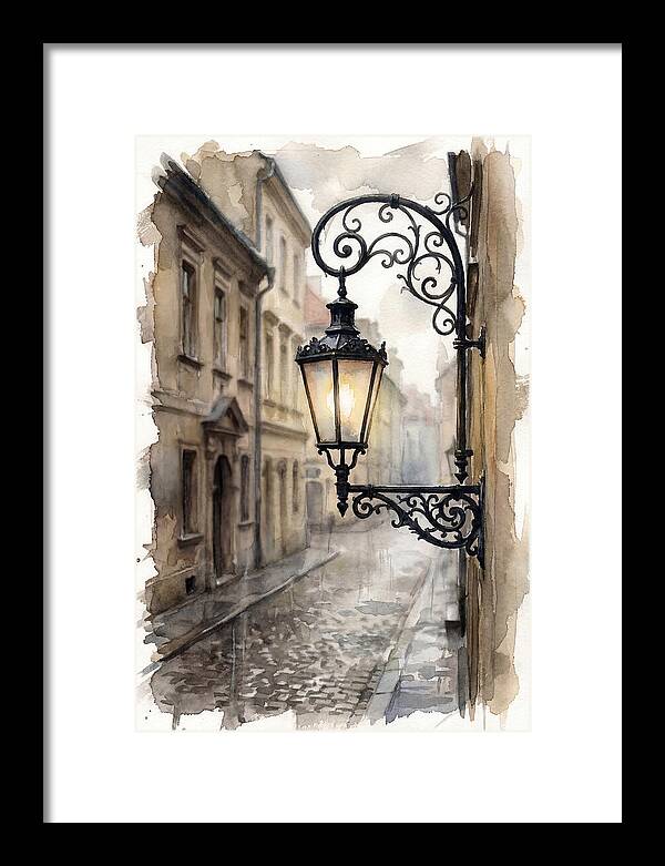 Old Street Lamp In Rain