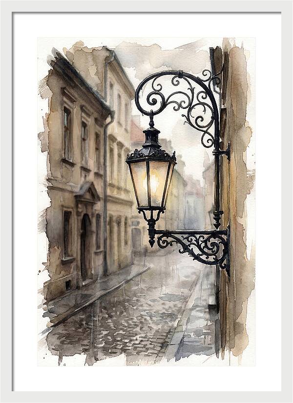 Old Street Lamp In Rain