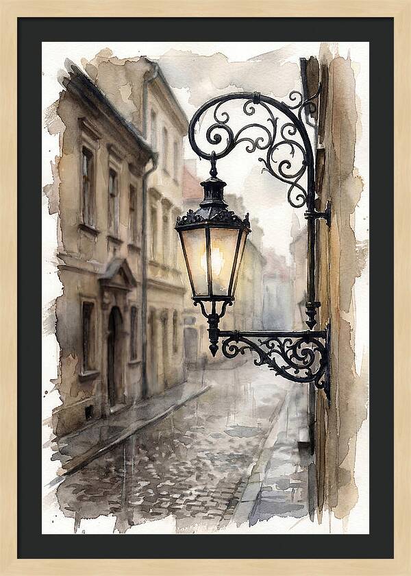 Old Street Lamp In Rain