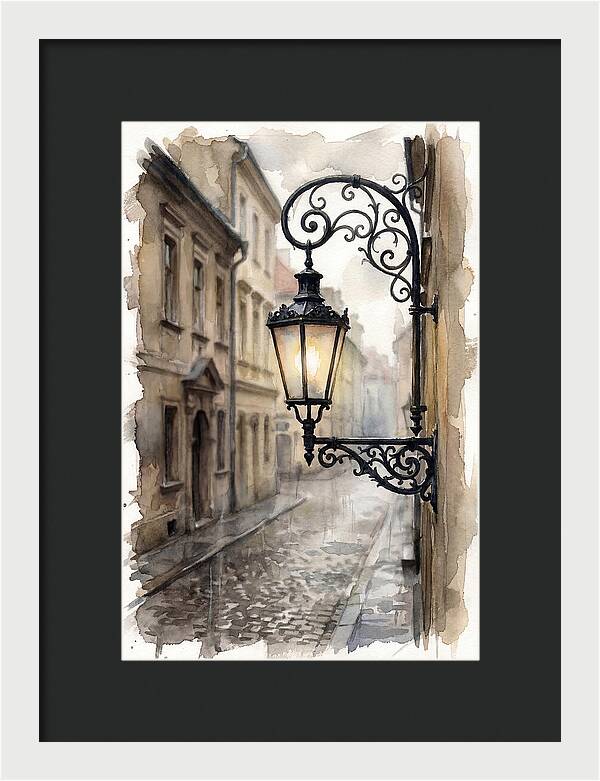 Old Street Lamp In Rain