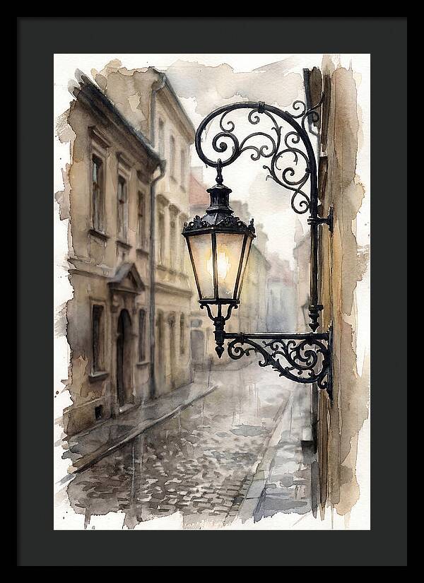 Old Street Lamp In Rain