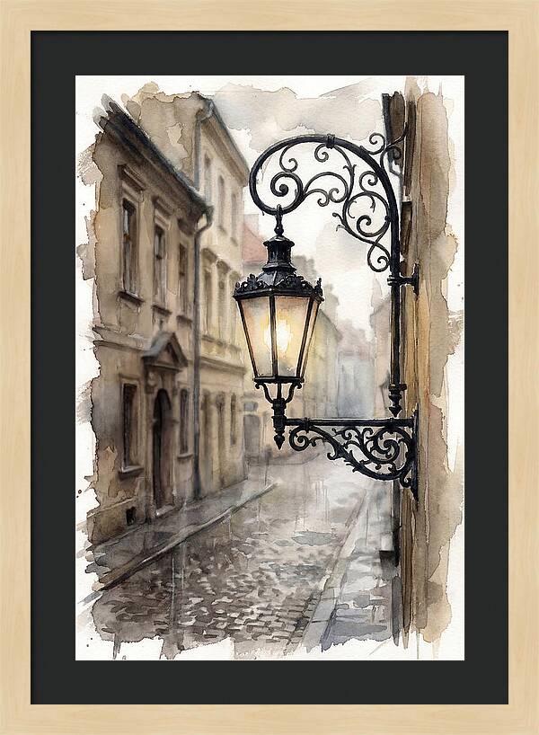 Old Street Lamp In Rain