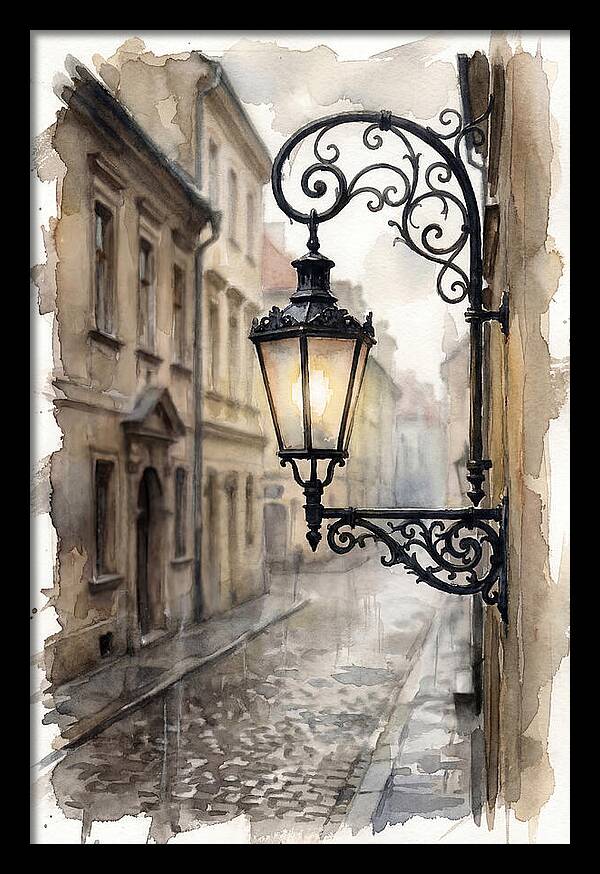 Old Street Lamp In Rain