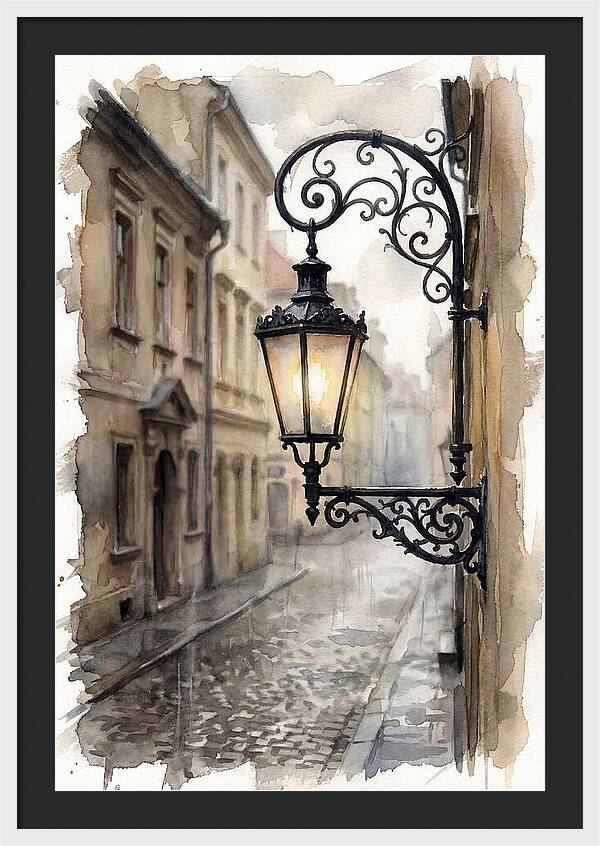 Old Street Lamp In Rain