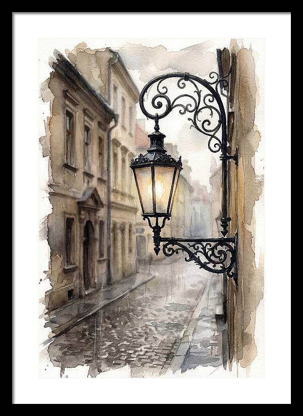 Old Street Lamp In Rain