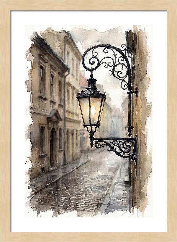 Old Street Lamp In Rain