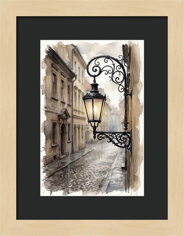 Old Street Lamp In Rain