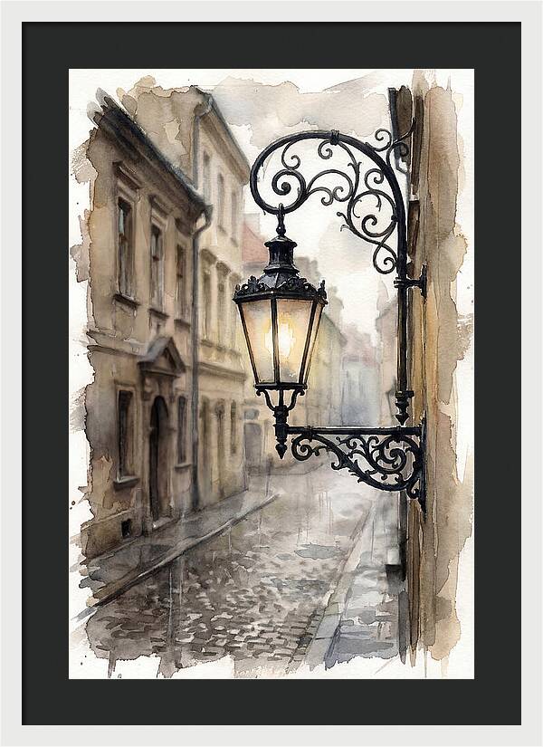 Old Street Lamp In Rain