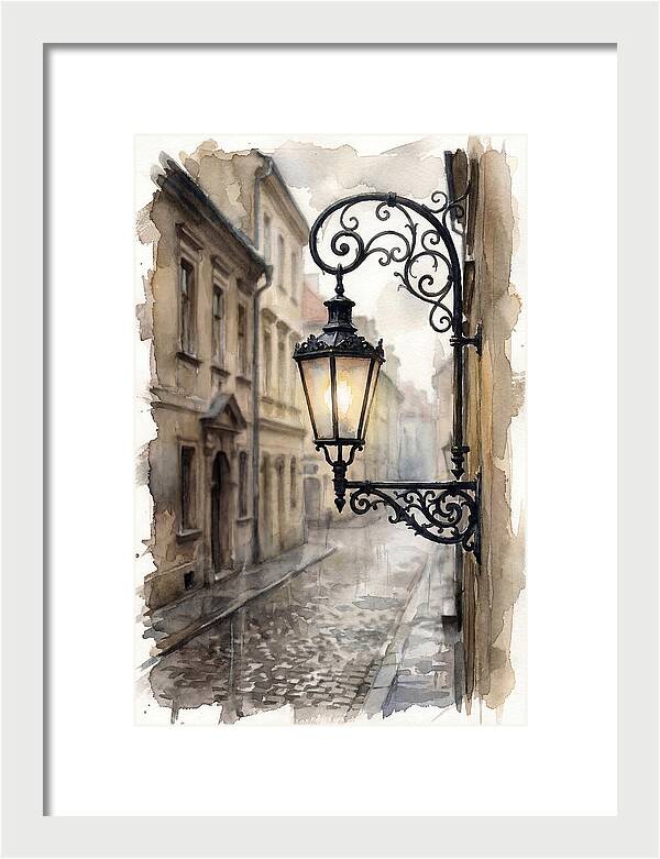 Old Street Lamp In Rain