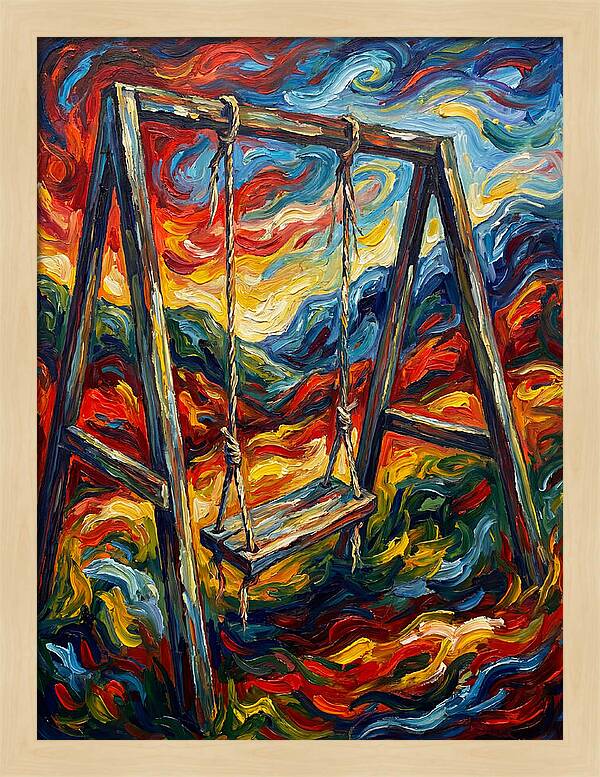 Old Swing In Vibrant Colors