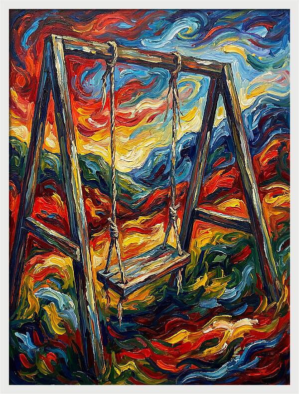 Old Swing In Vibrant Colors