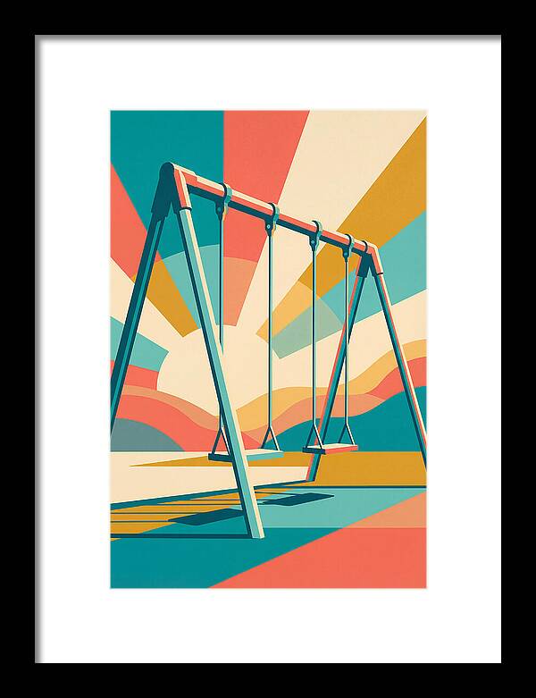 Old Swing Under Vibrant Skies