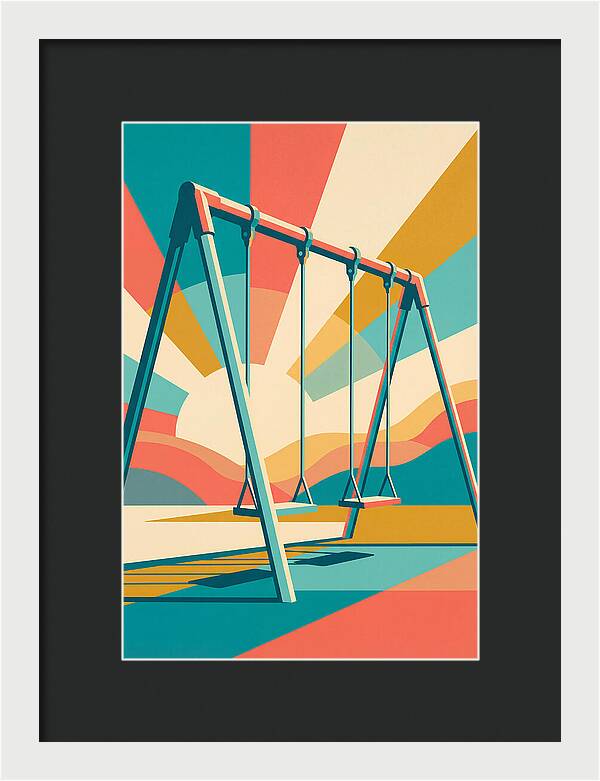 Old Swing Under Vibrant Skies
