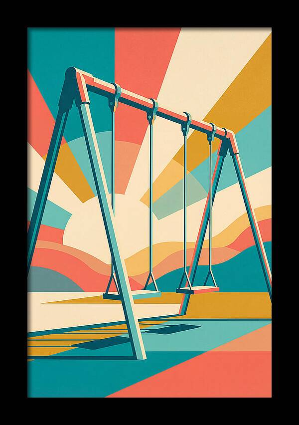 Old Swing Under Vibrant Skies