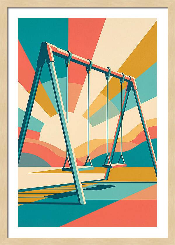 Old Swing Under Vibrant Skies