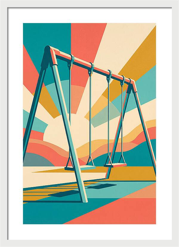 Old Swing Under Vibrant Skies