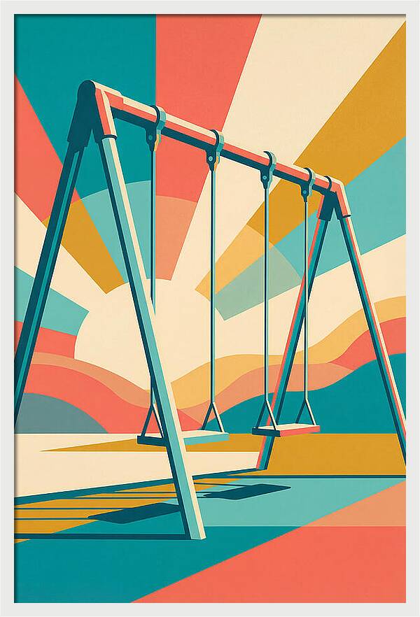 Old Swing Under Vibrant Skies