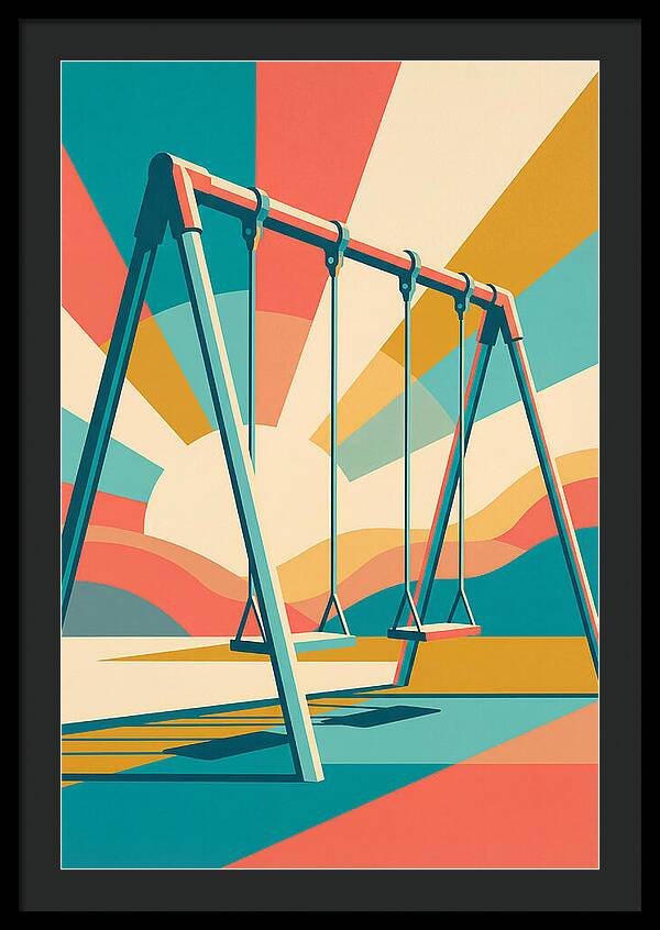 Old Swing Under Vibrant Skies