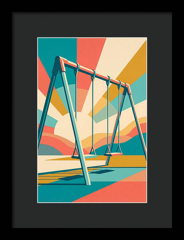 Old Swing Under Vibrant Skies