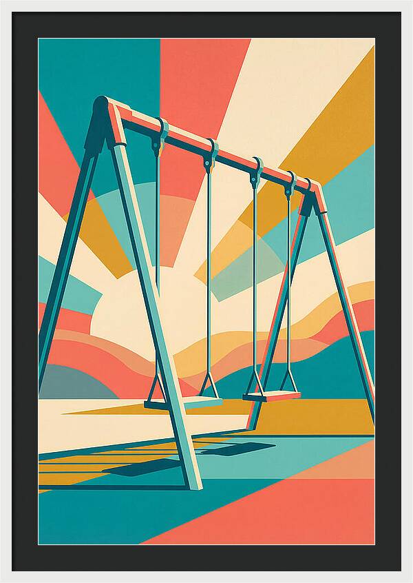 Old Swing Under Vibrant Skies