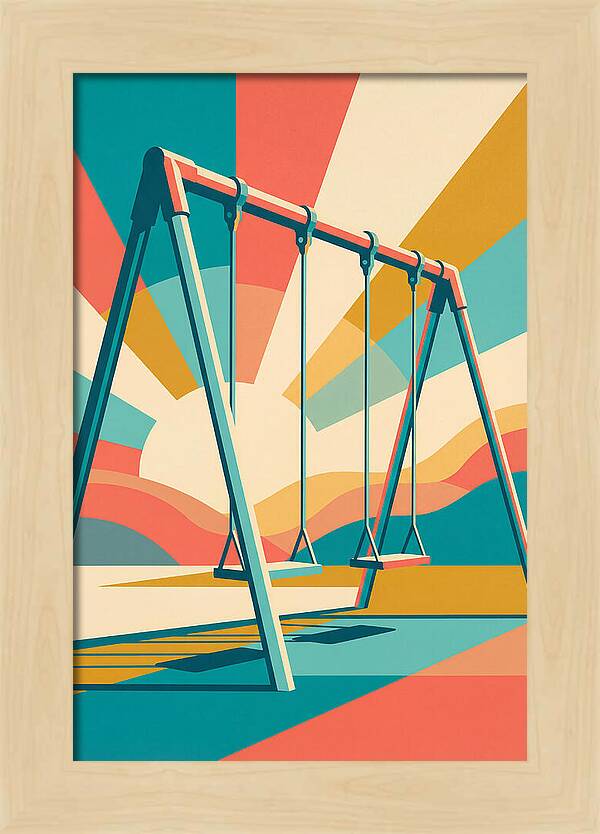 Old Swing Under Vibrant Skies