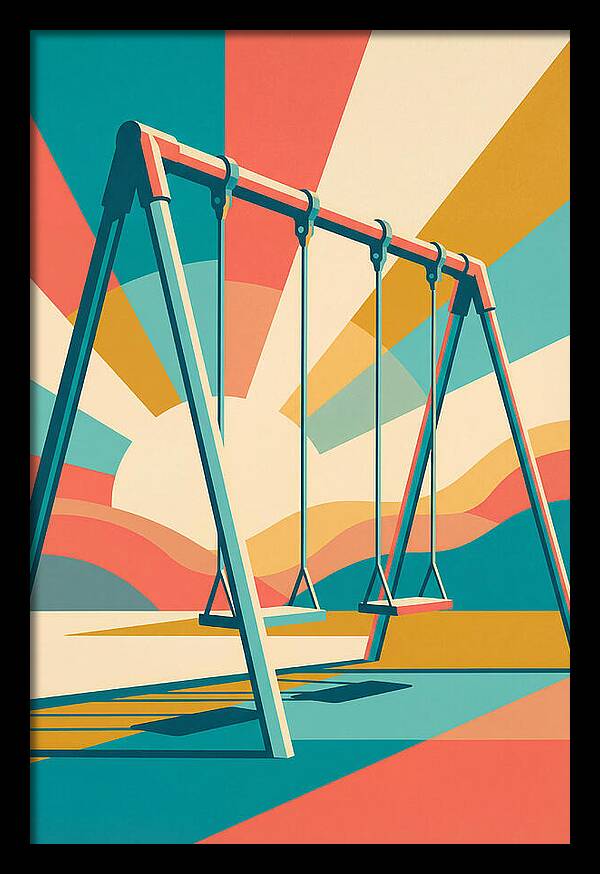 Old Swing Under Vibrant Skies