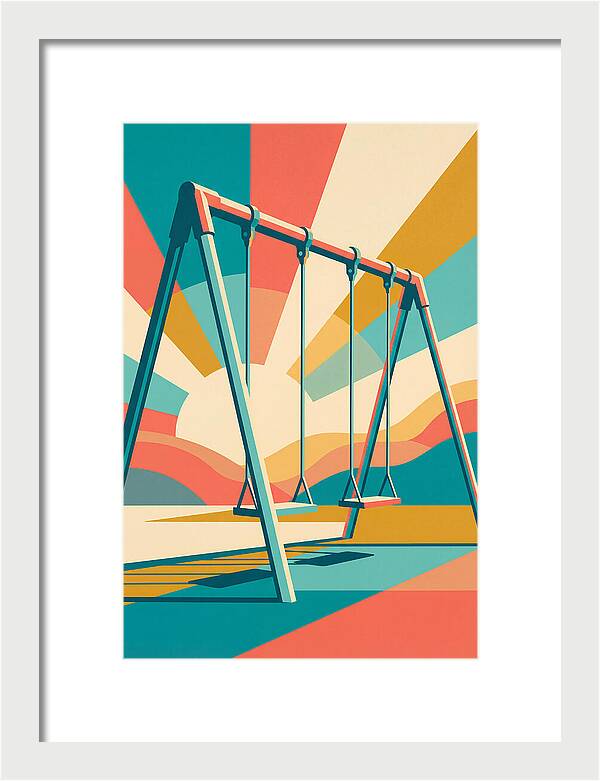 Old Swing Under Vibrant Skies