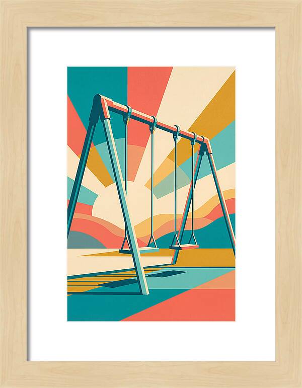 Old Swing Under Vibrant Skies