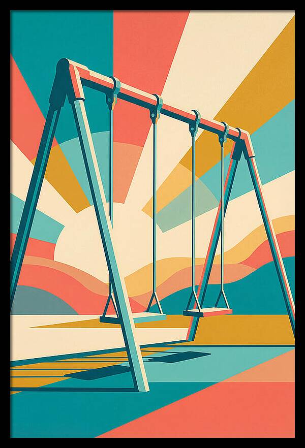 Old Swing Under Vibrant Skies