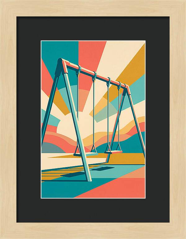Old Swing Under Vibrant Skies