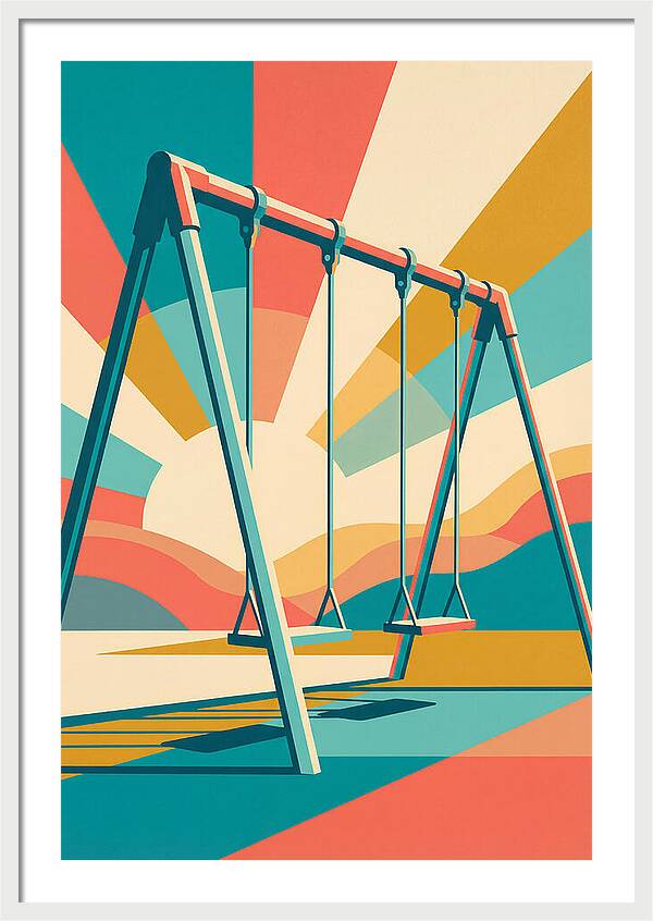 Old Swing Under Vibrant Skies