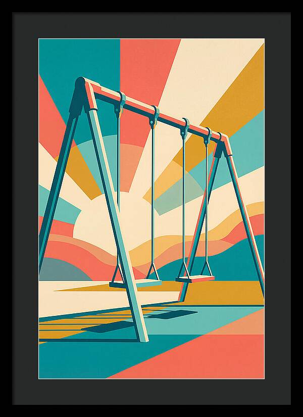 Old Swing Under Vibrant Skies