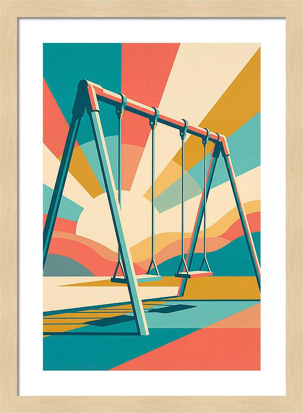 Old Swing Under Vibrant Skies