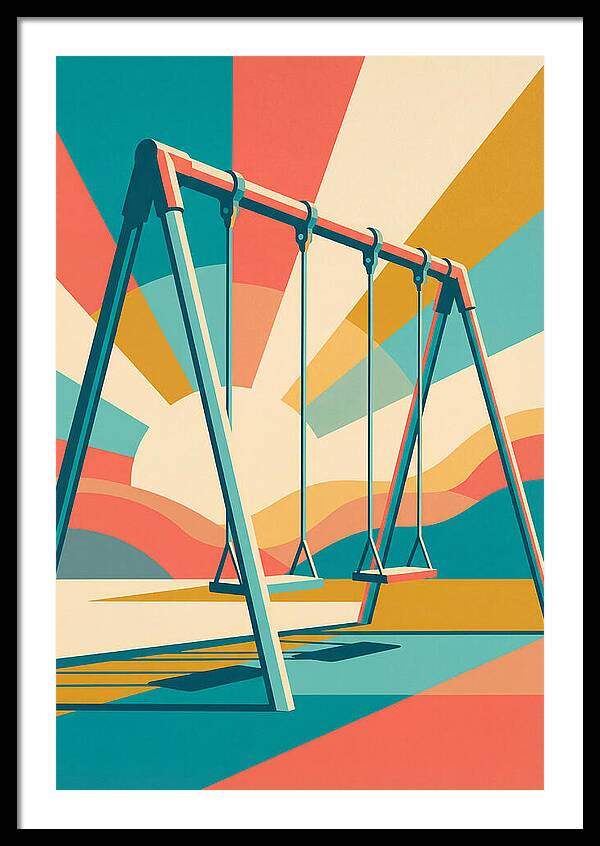 Old Swing Under Vibrant Skies