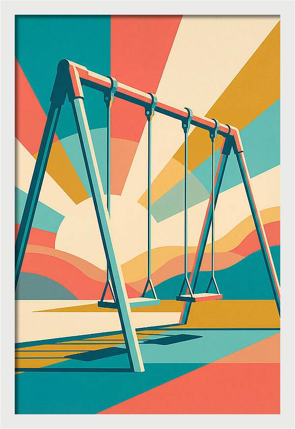 Old Swing Under Vibrant Skies