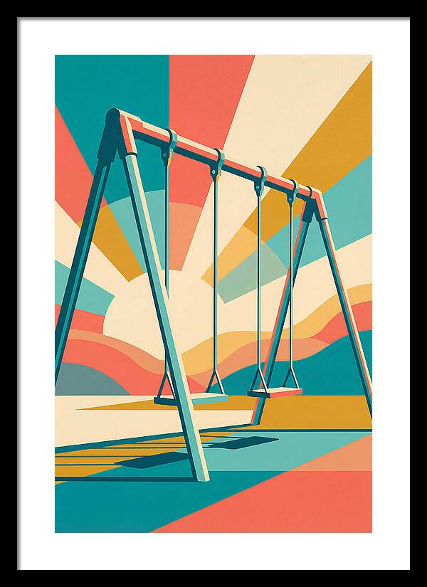 Old Swing Under Vibrant Skies