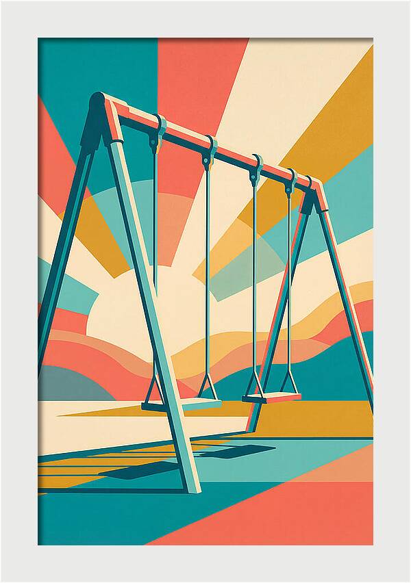 Old Swing Under Vibrant Skies