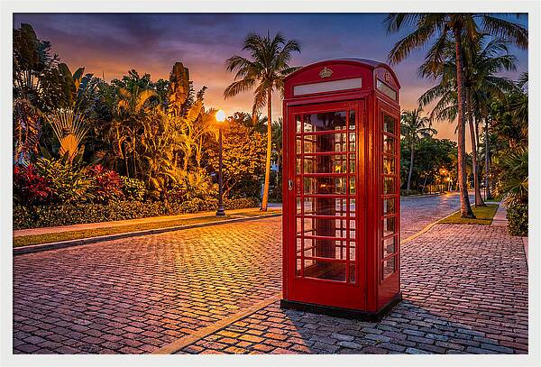 Old Telephone Booth At Dusk