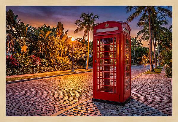 Old Telephone Booth At Dusk