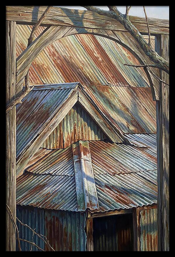 Old Tin Roof With Patina