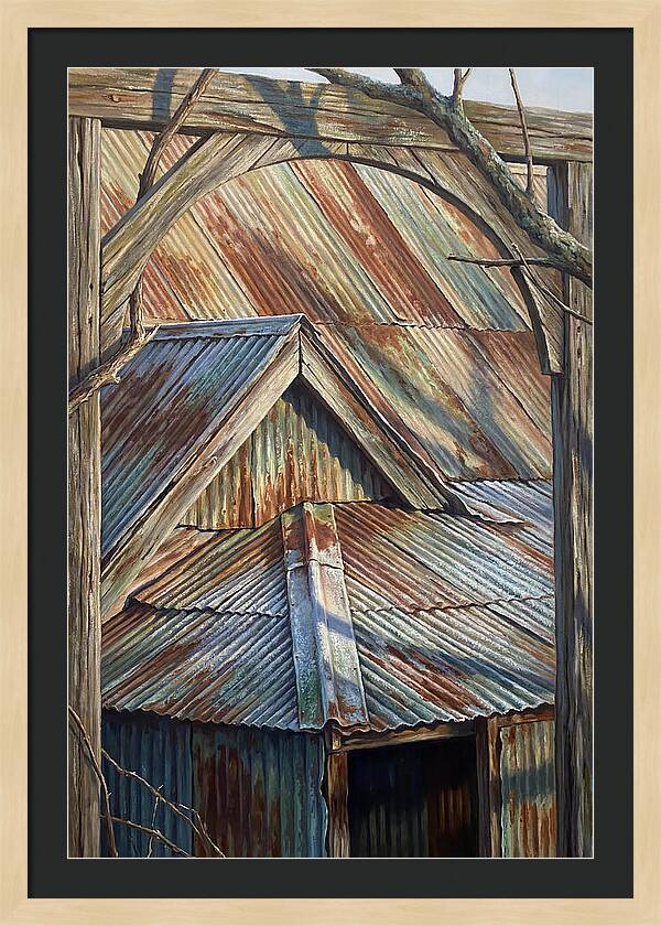 Old Tin Roof With Patina
