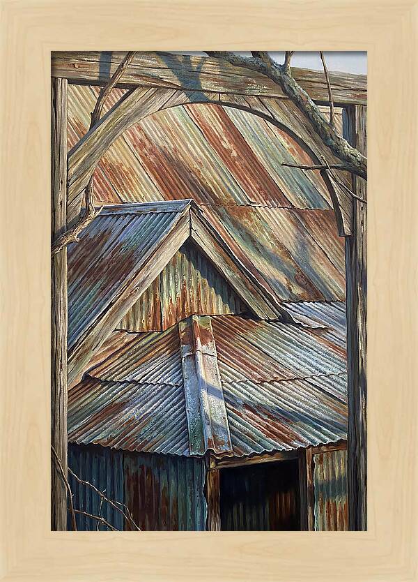 Old Tin Roof With Patina