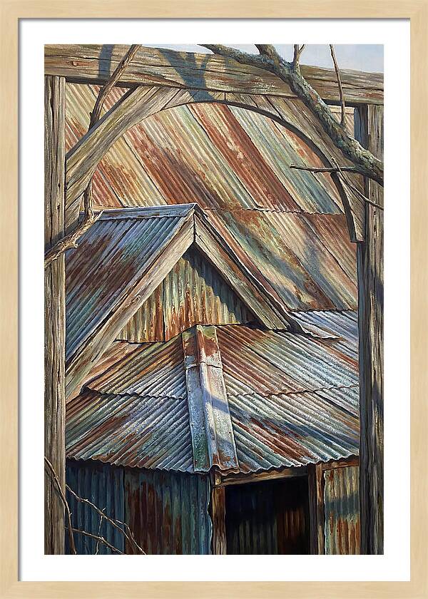 Old Tin Roof With Patina