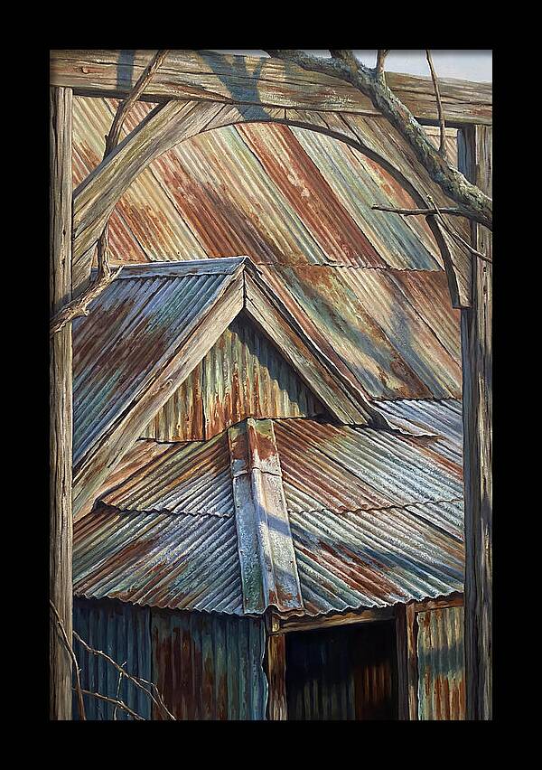 Old Tin Roof With Patina