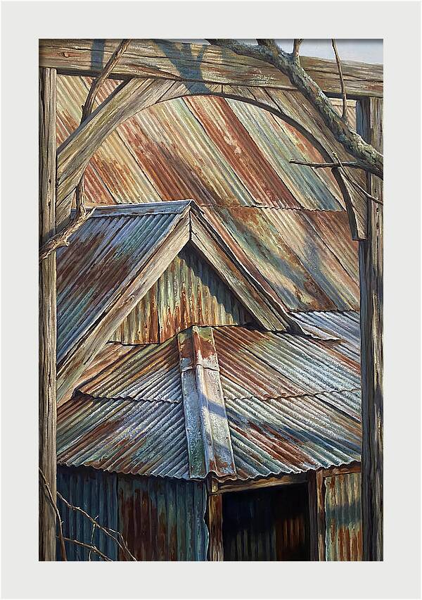 Old Tin Roof With Patina
